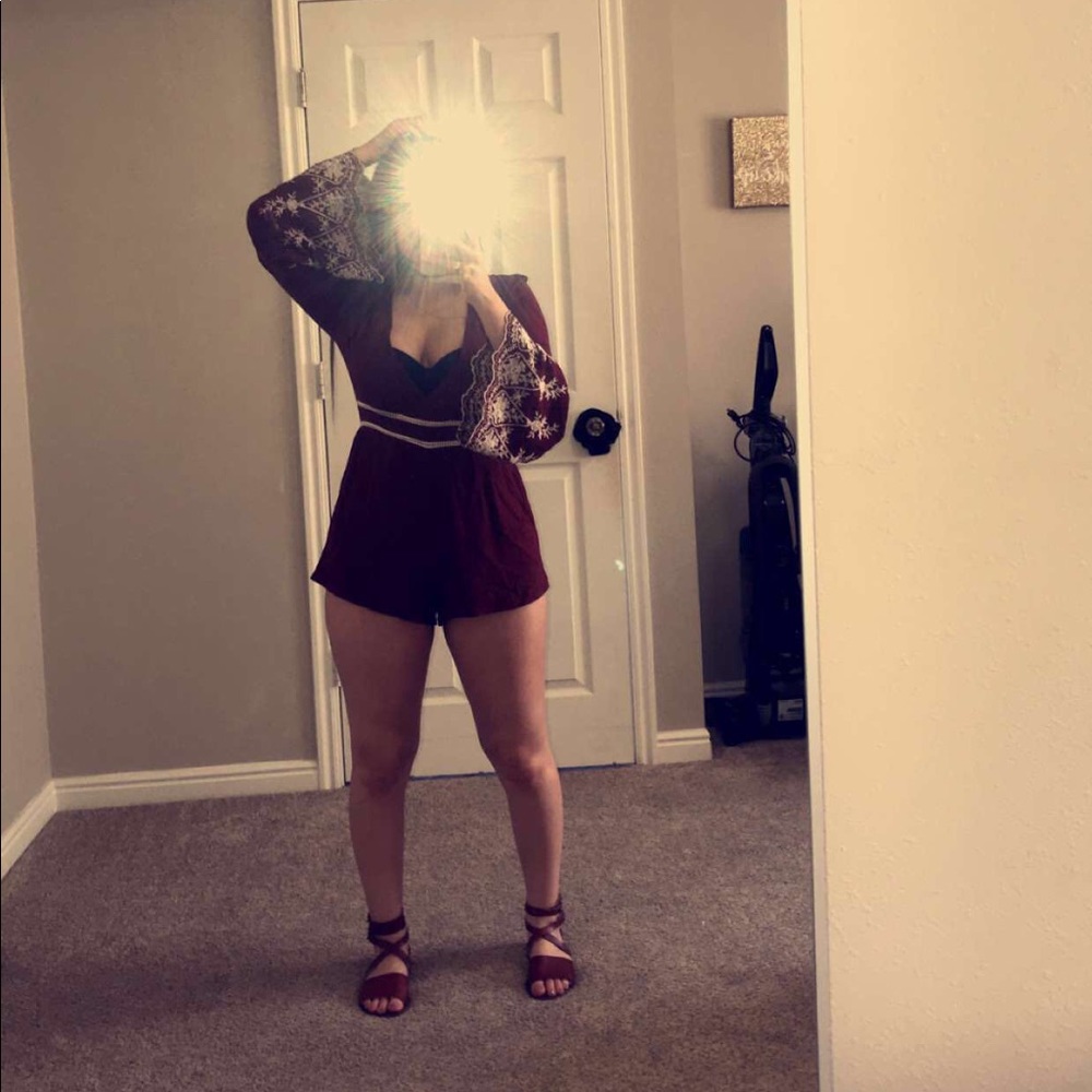 Maroon/burgundy romper